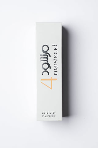 Marshound hair mist box on a white background by Atyab Al Marshoud.